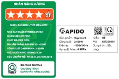Máy nước nóng gián tiếp Rapido 20 lít 2500W HE 20L