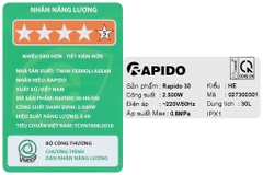 Máy nước nóng gián tiếp Rapido 30 lít 2500W HE 30L