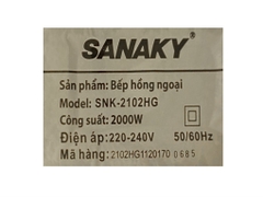 Bếp hồng ngoại đơn Sanaky SNK2102HG 2000W