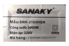 Bếp hồng ngoại đơn Sanaky SNK-2103HGN 2000W