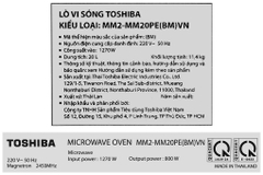 Lò vi sóng Toshiba MM2-MM20PE(BM)VN 20 lít