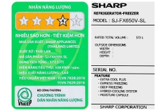 Tủ lạnh Sharp Inverter 572 lít Multi Door SJ-FX650V-SL