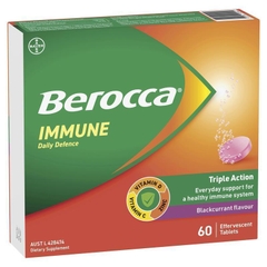 Viên Sủi Hỗ Trợ Hệ Miễn Dịch Berocca Immune Daily Defence (Vị Cam/ Quả Mọng) 60 Viên