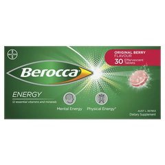 Viên Sủi Tăng Lực Berocca Energy Effervescent (Vị Cam/ Chanh/ Quả Mọng/ Xoài và Cam)30 Viên
