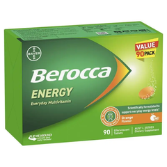 Viên Sủi Tăng Lực Berocca Energy Orange Effervescent (Vị Cam) 15V, 30V, 60V & 90V