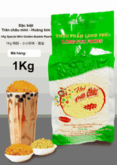 Trân châu Mini HOÀNG KIM Đặc Biệt Long Phú gói 1kg - Size mini (hạt tiêu) 1.2li - Không có vị ngọt