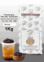 Trân châu ĐƯỜNG ĐEN Thượng Hạng Long Phú gói 1kg - Size Trung Truyền thống - Có vị ngọt