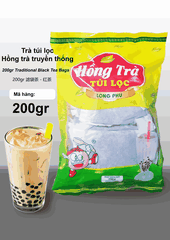 Hồng Trà TRUYỀN THỐNG Túi lọc Long Phú gói 200gr (10gói*20gr) - Thơm ngon, đậm vị trà thiên nhiên