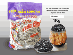 Trân châu Sợi Hương ĐƯỜNG ĐEN Đặc Biệt Long Phú gói 1kg - Size Sợi Trung - Không có vị ngọt