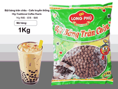 Bột Báng Trân châu Hương CAFE Đặc Biệt Long Phú gói 1kg - Size Trung Truyền thống - Không có vị ngọt