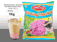 Bột Báng Trân châu Hương DÂU TÂY Đặc Biệt Long Phú gói 1kg - Size Trung - Không có vị ngọt