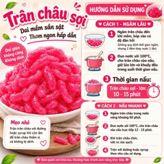 Trân châu Sợi Đặc Biệt Long Phú gói 1kg - Size Sợi Trung - Không có vị ngọt