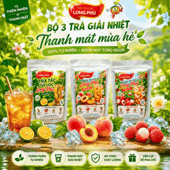 Trà ĐÀO Túi Lọc MINI 2gr Long Phú – Gói 60gr (30 gói × 2gr, Thơm Hương Đào, Đậm Vị Trà)