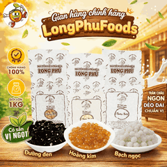Trân châu HOÀNG KIM Thượng Hạng Long Phú gói 1kg - Size Trung Truyền thống - Có vị ngọt