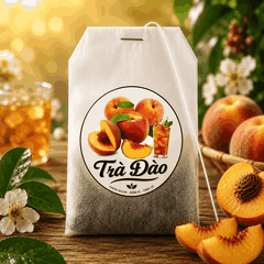 Trà ĐÀO Túi Lọc MINI 2gr Long Phú – Gói 60gr (30 gói × 2gr, Thơm Hương Đào, Đậm Vị Trà)