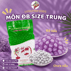 Trân châu KHOAI MÔN Đặc Biệt Long Phú gói 1kg - Size Trung Truyền thống - Không có vị ngọt