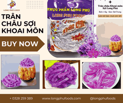 Trân châu Sợi Hương KHOAI MÔN Đặc Biệt Long Phú gói 1kg - Size Sợi Trung - Không có vị ngọt