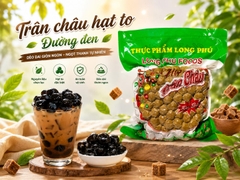 Trân châu Hạt TO ĐƯỜNG ĐEN Đặc Biệt Long Phú gói 1kg - Size 14li - Không có vị ngọt