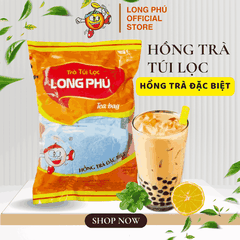 Hồng Trà ĐẶC BIỆT Túi lọc Long Phú gói 200gr (10gói*20gr) - Thơm ngon, đậm vị trà thiên nhiên