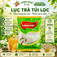 Lục Trà Đặc Biệt Túi lọc Long Phú gói 200gr (10gói*20gr) - Thơm hương Trà, đậm vị trà thiên nhiên