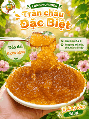Trân châu Mini HOÀNG KIM Đặc Biệt Long Phú gói 1kg - Size mini (hạt tiêu) 1.2li - Không có vị ngọt