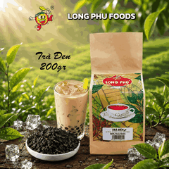 Trà ĐEN (Trà Xá) Long Phú gói 200gr - Black Tea - Ngát hương trà thơm ngon, đậm vị trà thiên nhiên