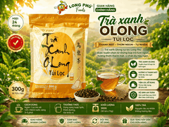 Trà XANH Ô LONG Túi lọc Long Phú gói 300gr (10gói*30gr) - Thơm hương Ô Long, đậm vị trà thiên nhiên