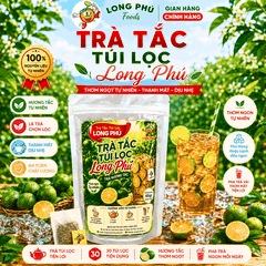 Trà TẮC Túi Lọc MINI 2gr Long Phú – Gói 60gr (30 gói × 2gr, Thơm Hương Tắc Tươi Mát, Vị Chua Thanh, Đậm Vị Trà)