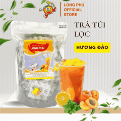 Trà ĐÀO Túi lọc mini (túi bạc) Long Phú gói 100gr (50gói*2gr) - Thơm hương Đào, đậm vị trà thiên nhiên