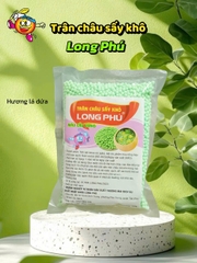 Trân châu SẤY KHÔ Hương LÁ DỨA Long Phú gói 300gr - Size mini (hạt tiêu) 1.2li - Không có vị ngọt