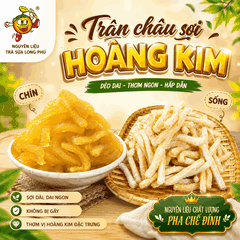 Trân châu Sợi Đặc Biệt Long Phú gói 1kg - Size Sợi Trung - Không có vị ngọt