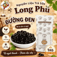Trân châu ĐƯỜNG ĐEN Thượng Hạng Long Phú gói 1kg - Size Trung Truyền thống - Có vị ngọt