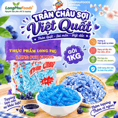 Trân châu Sợi Đặc Biệt Long Phú gói 1kg - Size Sợi Trung - Không có vị ngọt