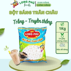 Bột Báng Trân châu TRẮNG Truyền Thống Hương VANI Đặc Biệt Long Phú gói 1kg - Size Trung Truyền thống - Không có vị ngọt