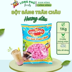 Bột Báng Trân châu Hương DÂU TÂY Đặc Biệt Long Phú gói 1kg - Size Hạt TO - Không có vị ngọt