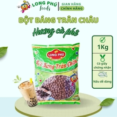 Bột Báng Trân châu Hương CAFE Đặc Biệt Long Phú gói 1kg - Size Trung Truyền thống - Không có vị ngọt