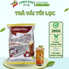Trà VẢI Túi lọc Long Phú gói 200gr (10gói*20gr) - Thơm hương Vải, đậm vị trà thiên nhiên
