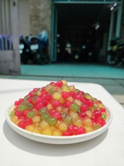 Bột Báng Trân châu Hương TRÁI CÂY MIX 3 VỊ Đặc Biệt Long Phú gói 1kg - Size Trung Truyền thống - Không có vị ngọt