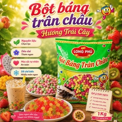 Bột Báng Trân châu Hương TRÁI CÂY MIX 3 VỊ Đặc Biệt Long Phú gói 1kg - Size Trung Truyền thống - Không có vị ngọt