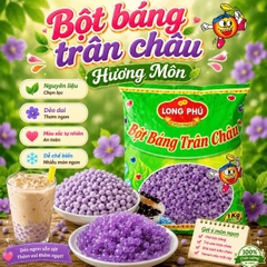 Bột Báng Trân châu KHOAI MÔN Đặc Biệt Long Phú gói 1kg - Size Trung Truyền thống - Không có vị ngọt