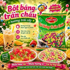 Bột Báng Trân châu Hương TRÁI CÂY MIX 3 VỊ Đặc Biệt Long Phú gói 1kg - Size Trung Truyền thống - Không có vị ngọt