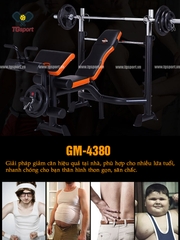 Ghế tập tạ đa năng GM-4380