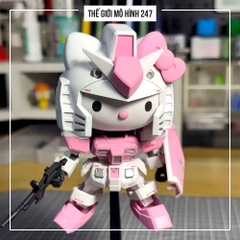 (Màu hồng) Mô hình lắp ráp RX-78 Hello Kitty siêu cute - Tặng kèm đế + decal