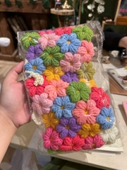 Áo hoa len handmade móc thủ công hoa len ghép nhiều màu freesize