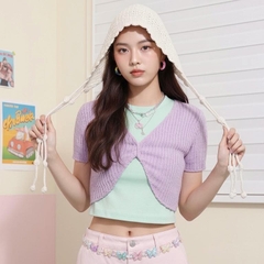 Mũ Len Móc Thủ Công Màu Beige Phong Cách Y2K