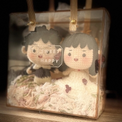 Quà tặng cưới cặp búp bê cô dâu chú rể bằng len