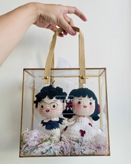 Quà tặng cưới cặp búp bê cô dâu chú rể bằng len