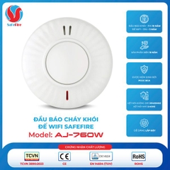 Đầu báo cháy khói liên động không dây kèm đế Wifi SafeFire AJ-760W