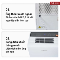 Máy hút ẩm kết hợp lọc không khí FUJIHOME DH14W-HEPA