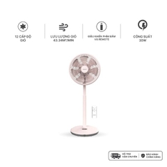 Quạt đứng động cơ BLDC có remote 14inch, 7 cánh Nanoco  NEF1499